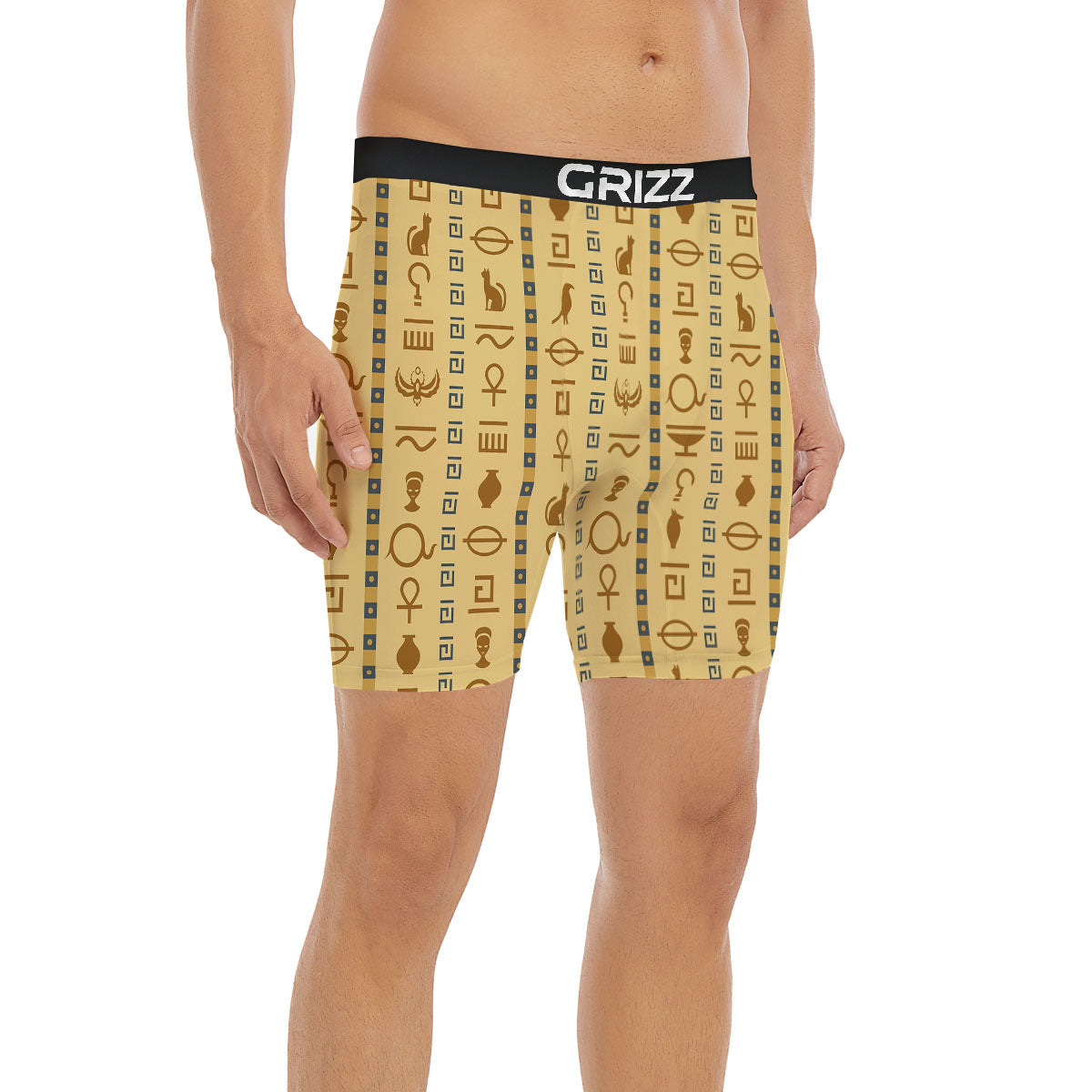 Hieroglyphs Ancient Egyptian Print Boxer Briefs-grizzshop