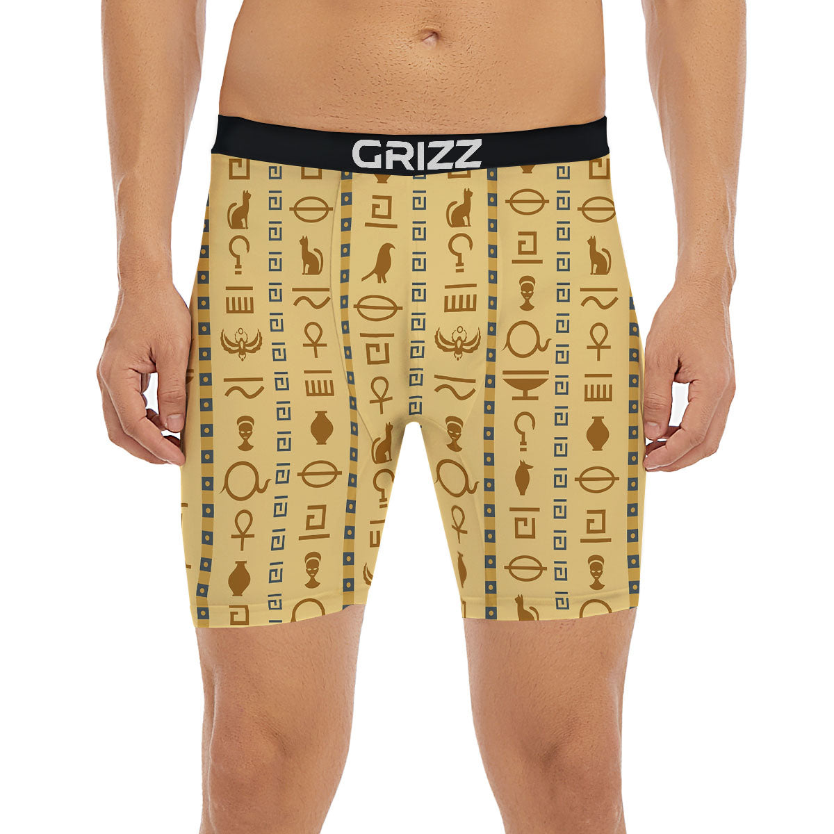 Hieroglyphs Ancient Egyptian Print Boxer Briefs-grizzshop