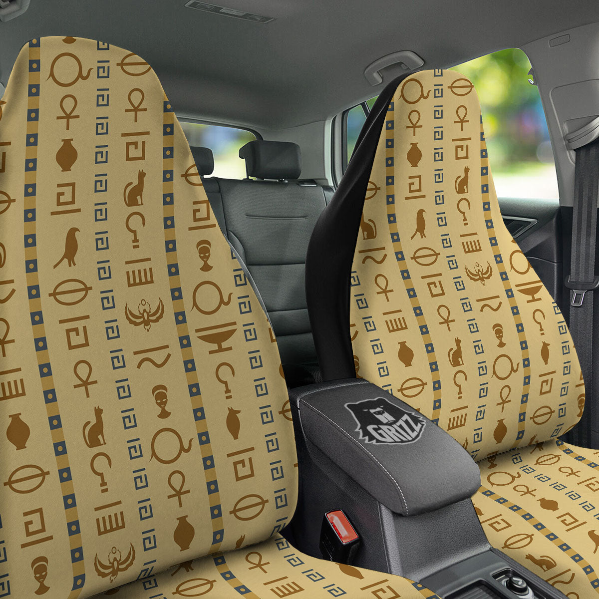 Hieroglyphs Ancient Egyptian Print Car Seat Covers-grizzshop