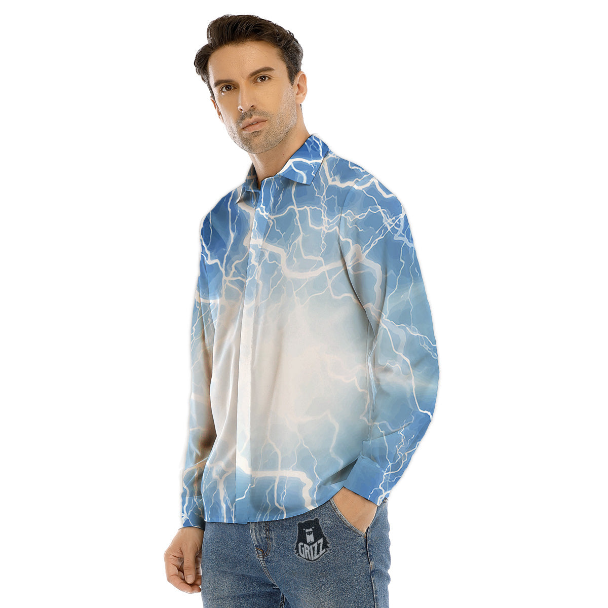 Hieroglyphs Ancient Egyptian Print Men's Dress Shirts-grizzshop