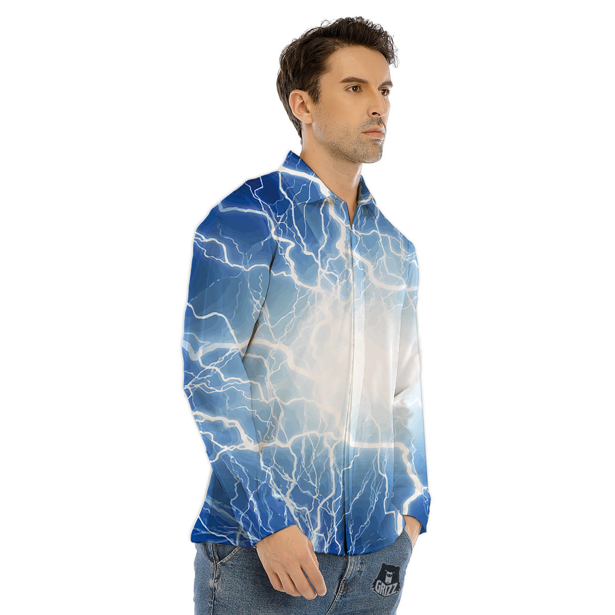 Hieroglyphs Ancient Egyptian Print Men's Dress Shirts-grizzshop