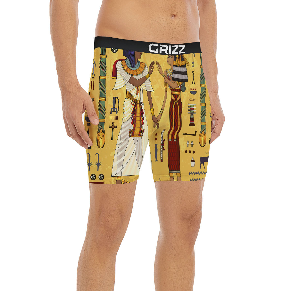 Hieroglyphs And Gods Egyptian Print Boxer Briefs-grizzshop