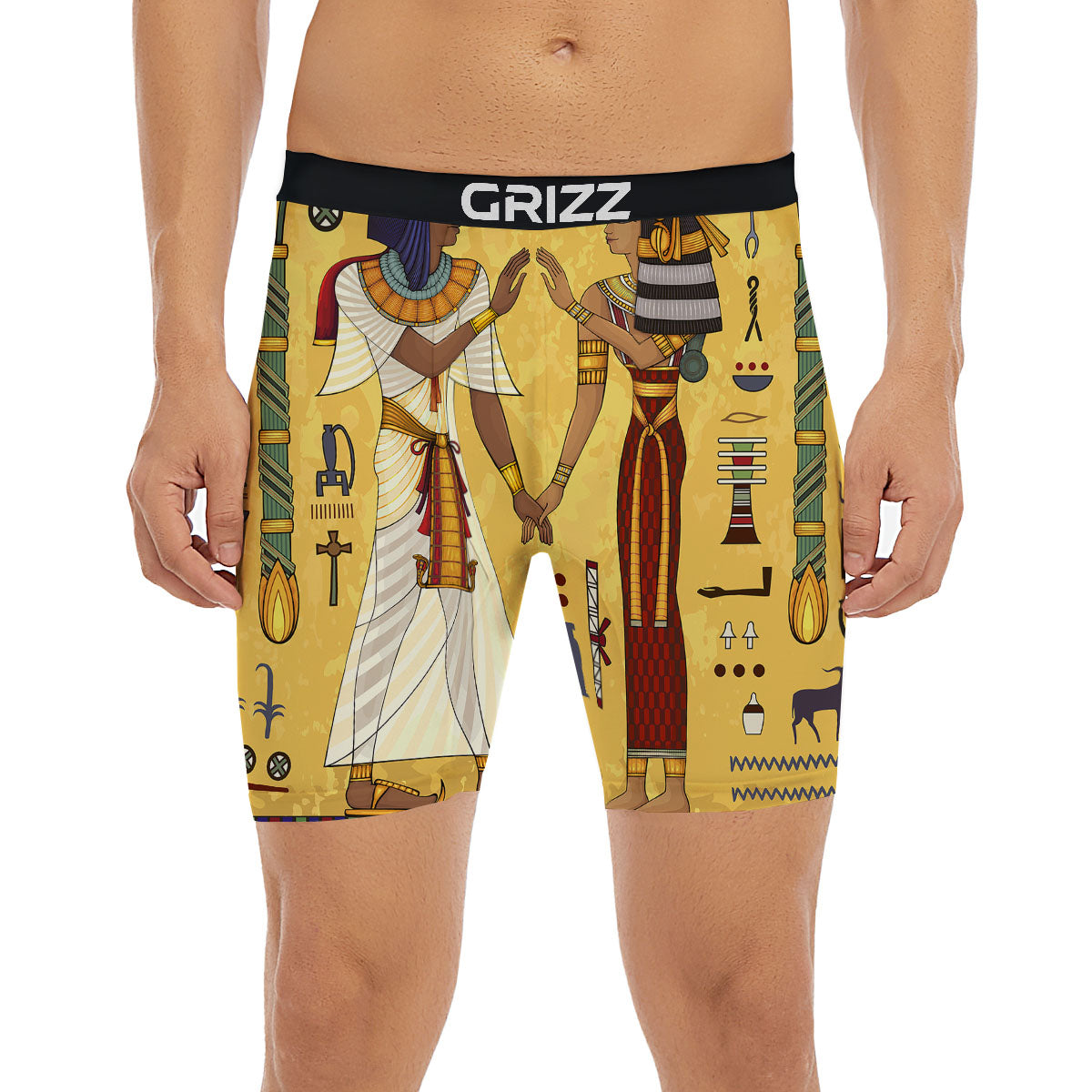 Hieroglyphs And Gods Egyptian Print Boxer Briefs-grizzshop