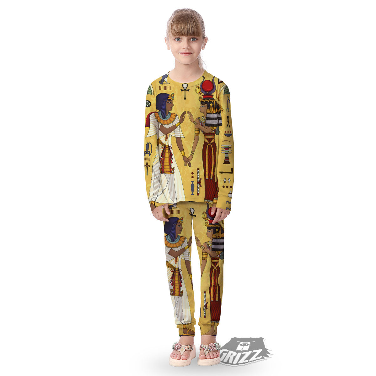 Hieroglyphs And Gods Egyptian Print Kid's Pajamas-grizzshop