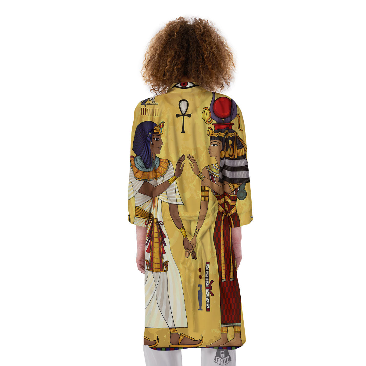 Hieroglyphs And Gods Egyptian Print Kimono-grizzshop