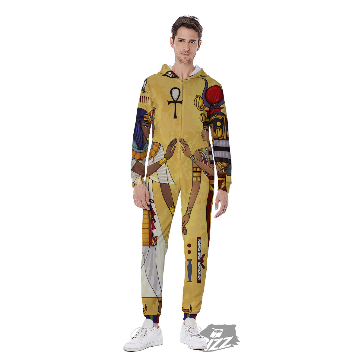 Hieroglyphs And Gods Egyptian Print Men's Jumpsuit-grizzshop