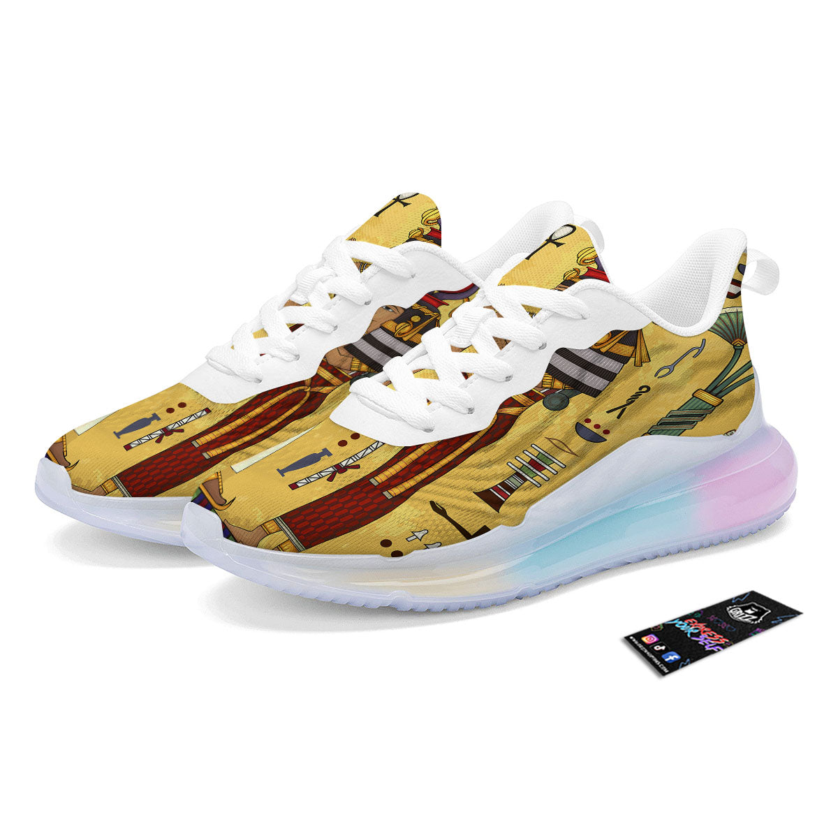Hieroglyphs And Gods Egyptian Print Running Sneakers-grizzshop