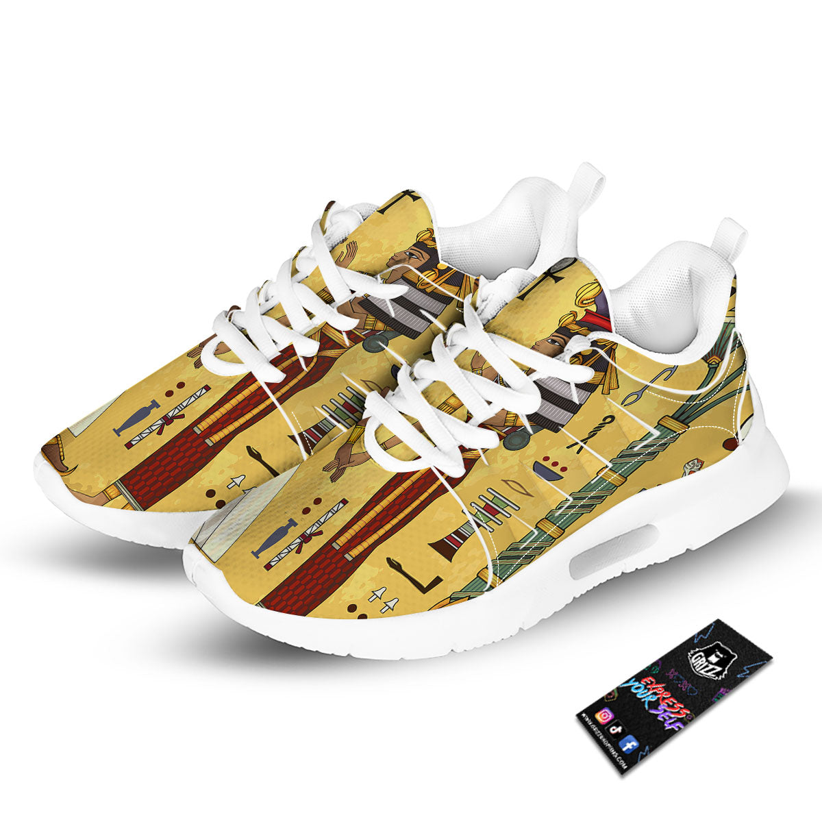 Hieroglyphs And Gods Egyptian Print Tennis Shoes-grizzshop