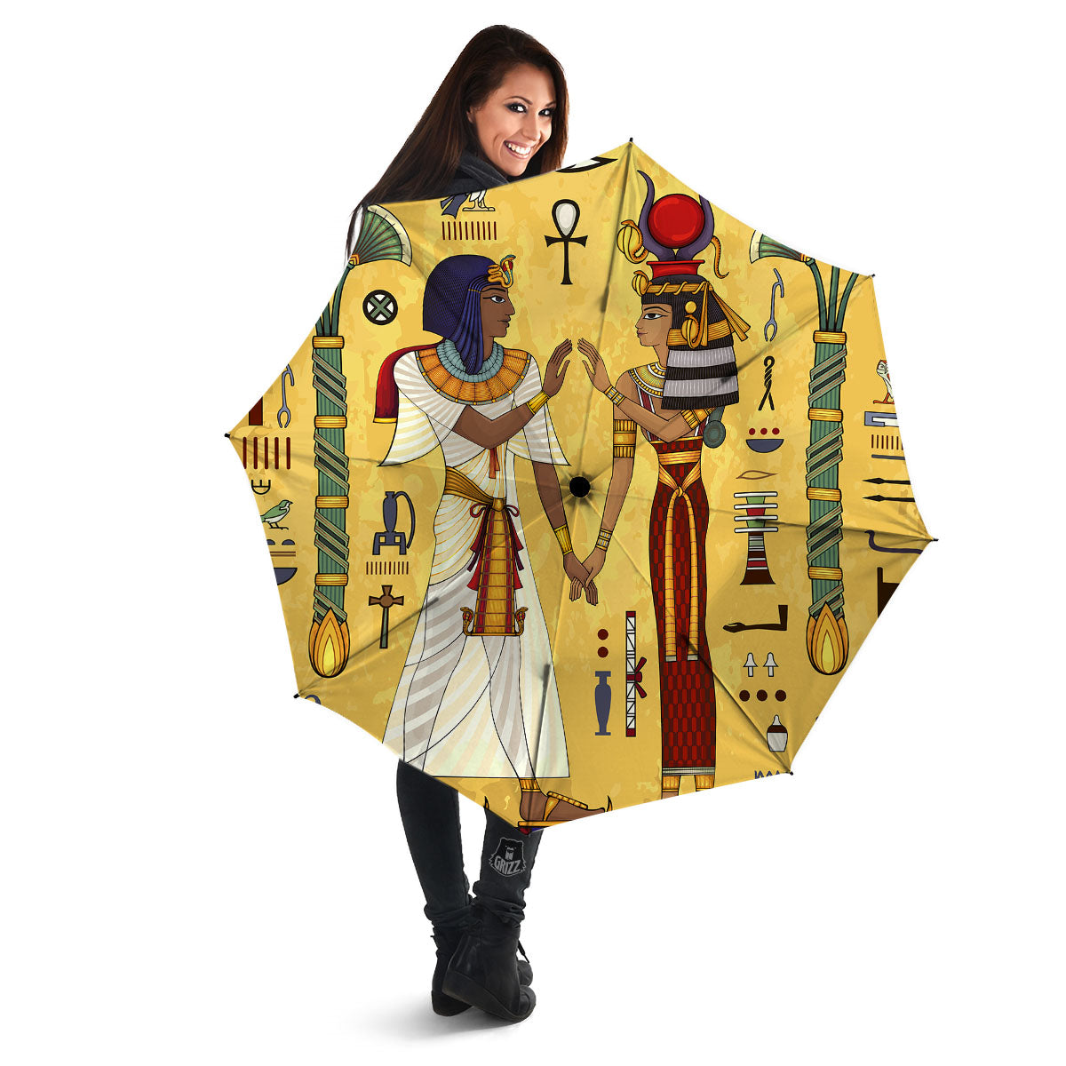 Hieroglyphs And Gods Egyptian Print Umbrella-grizzshop