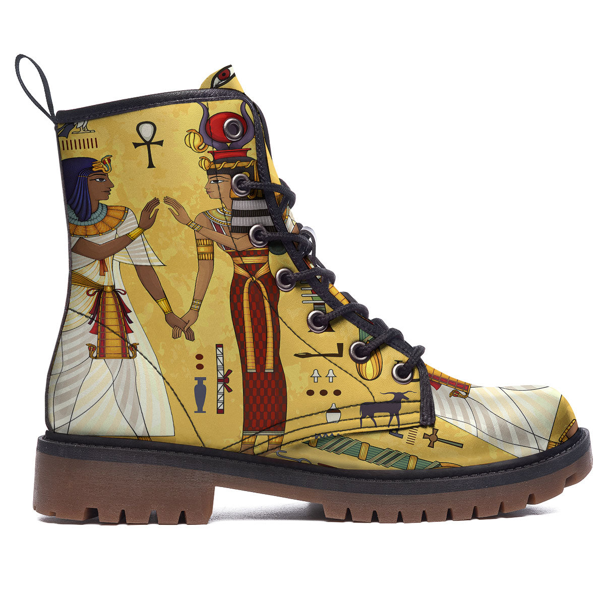 Hieroglyphs And Gods Egyptian Print Work Boots-grizzshop