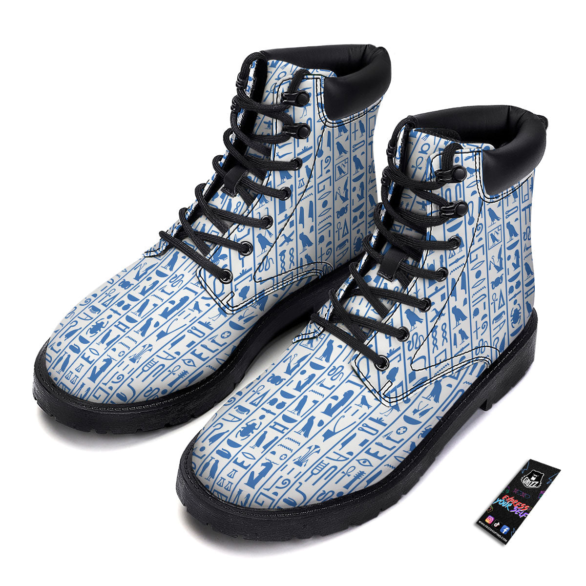 Hieroglyphs Egypt Print Pattern Boots-grizzshop