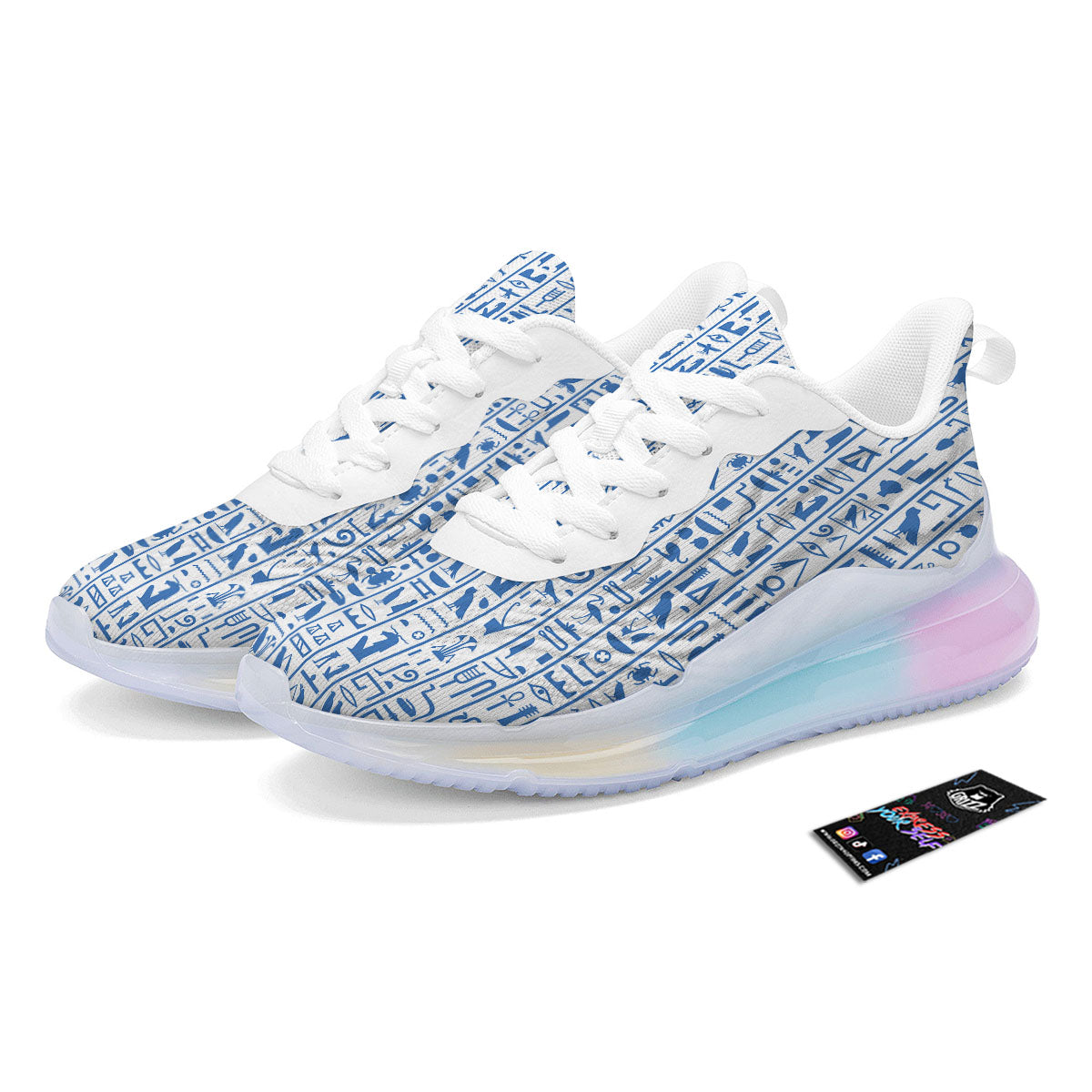Hieroglyphs Egypt Print Pattern Running Sneakers-grizzshop