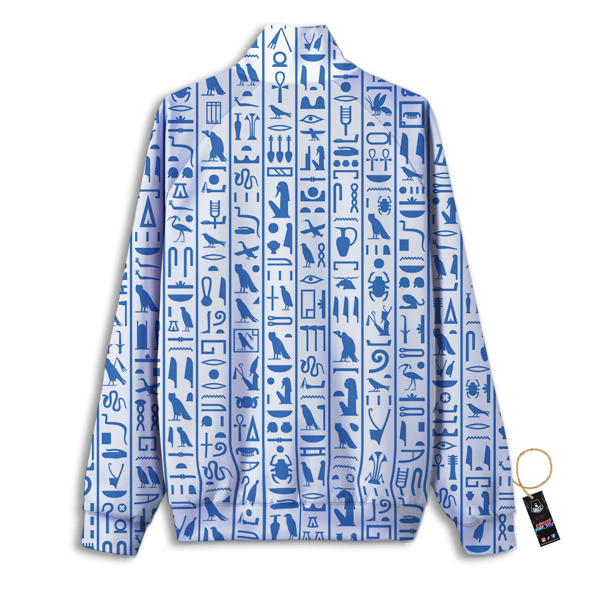 Hieroglyphs Egypt Print Pattern Track Jacket-grizzshop