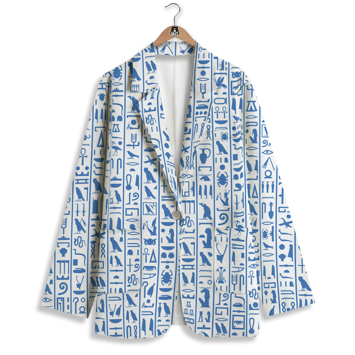 Hieroglyphs Egypt Print Pattern Women's Blazer-grizzshop