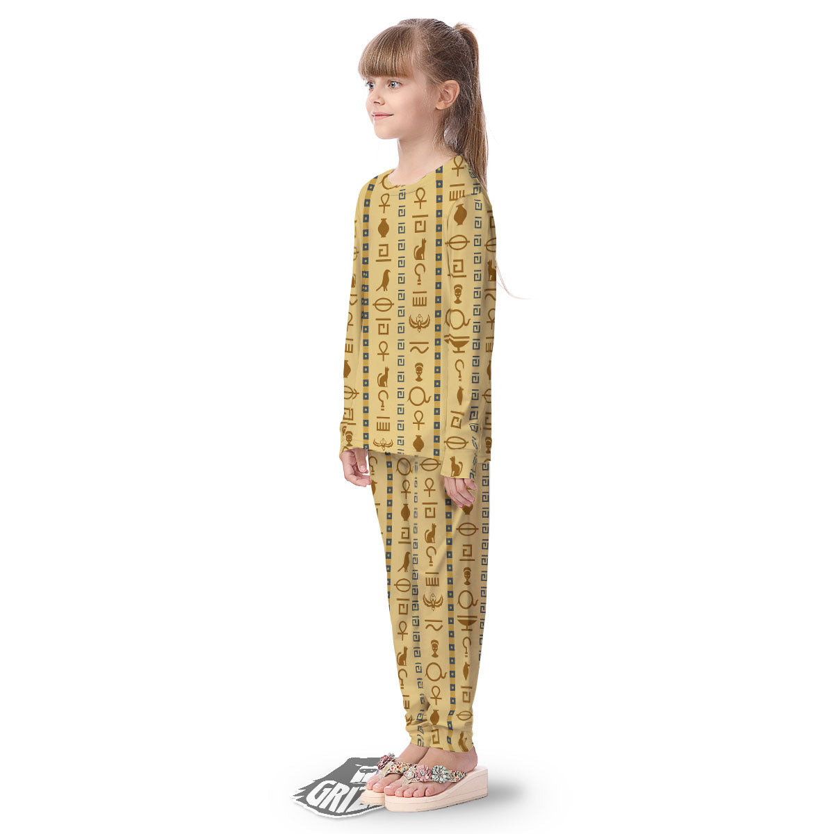 Hieroglyphs Egyptian Print Kid's Pajamas-grizzshop