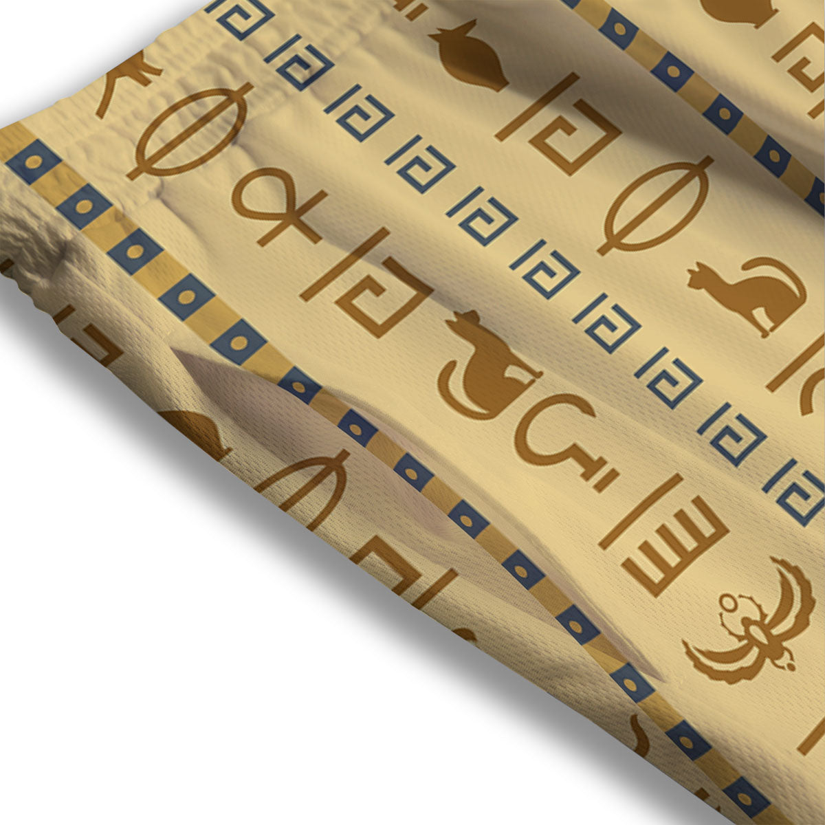 Hieroglyphs Egyptian Print Mesh Shorts