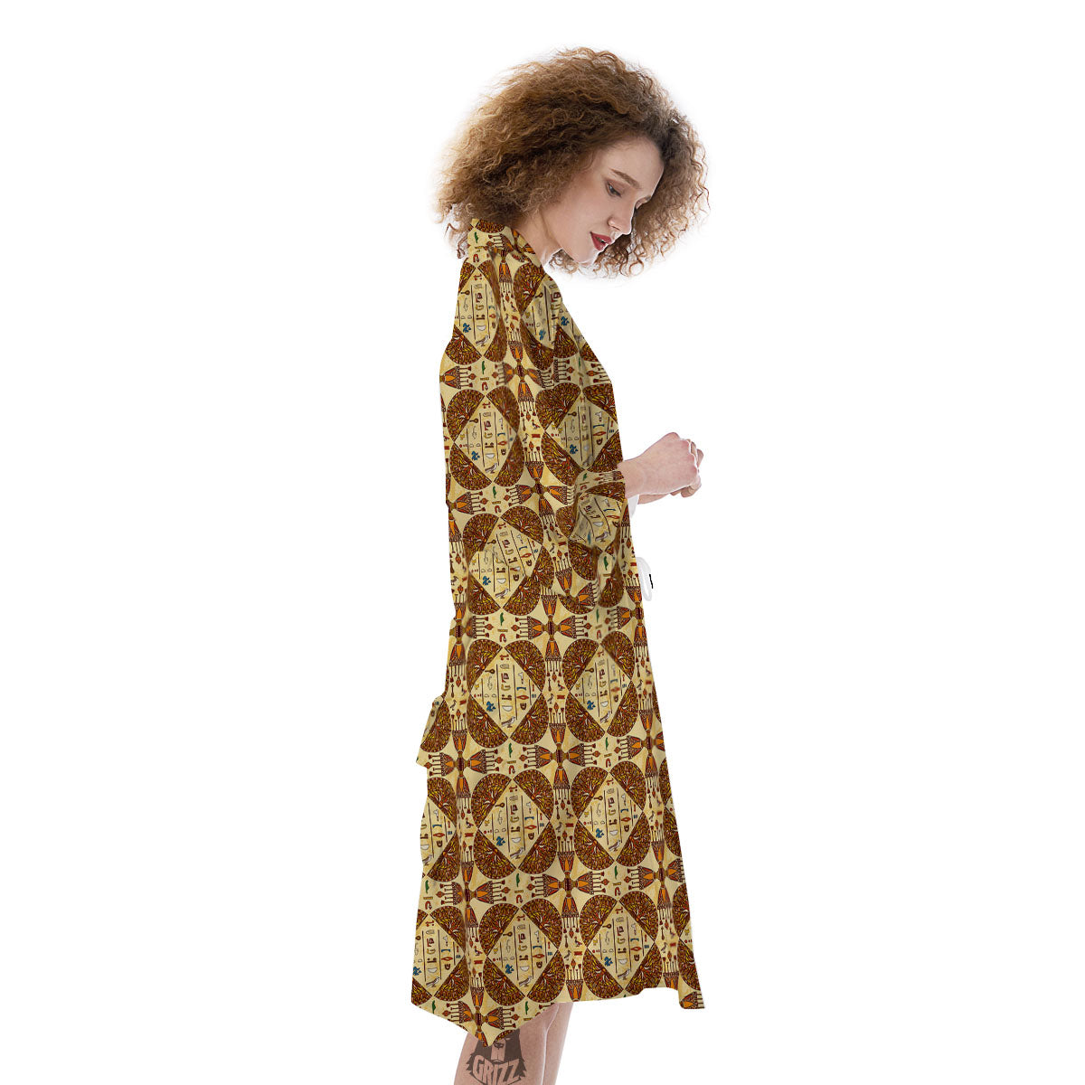 Hieroglyphs Egyptian Print Pattern Kimono-grizzshop