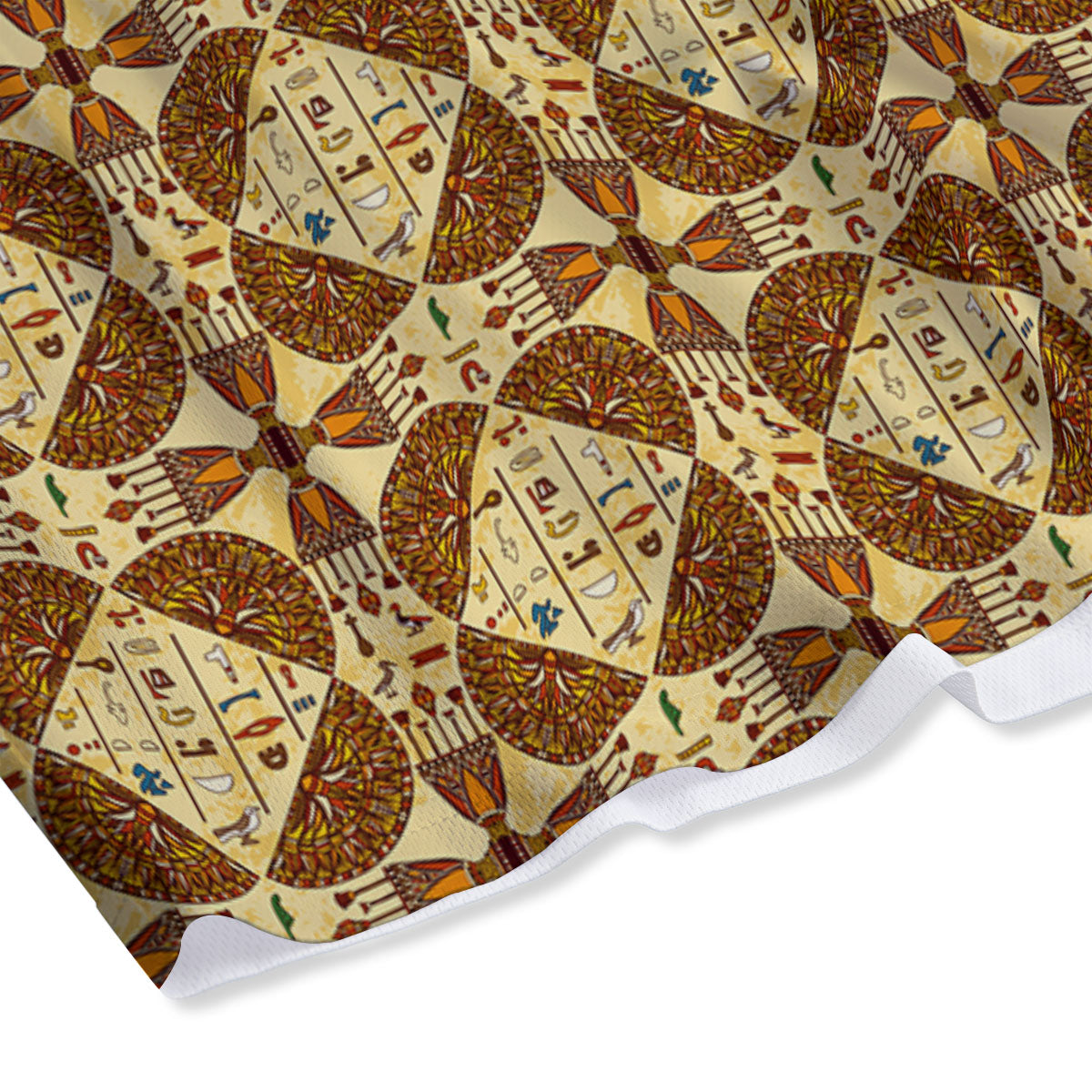 Hieroglyphs Egyptian Print Pattern Mesh Shorts
