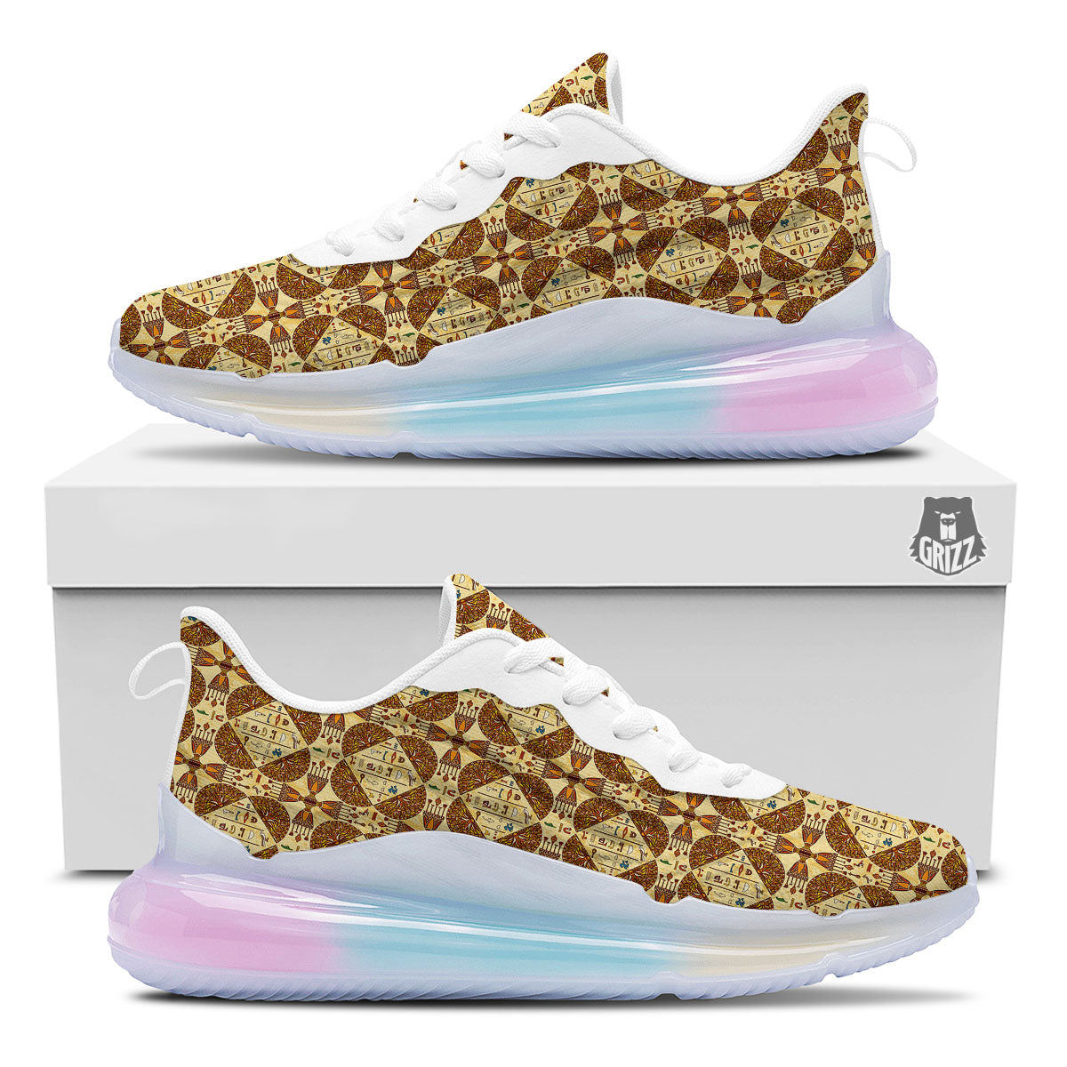 Hieroglyphs Egyptian Print Pattern Running Sneakers-grizzshop