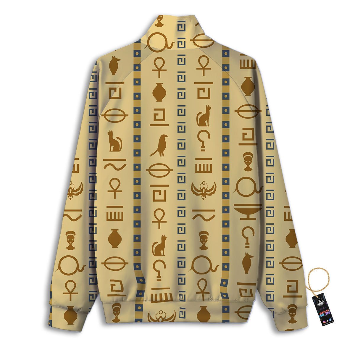 Hieroglyphs Egyptian Print Track Jacket-grizzshop