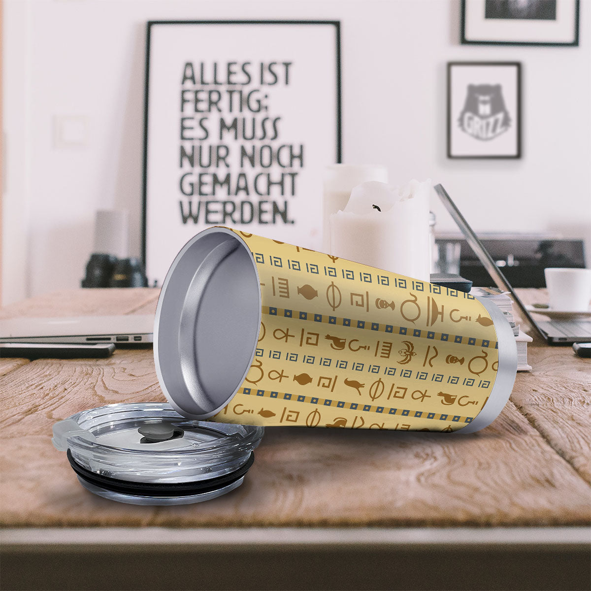 Hieroglyphs Egyptian Print Tumbler-grizzshop