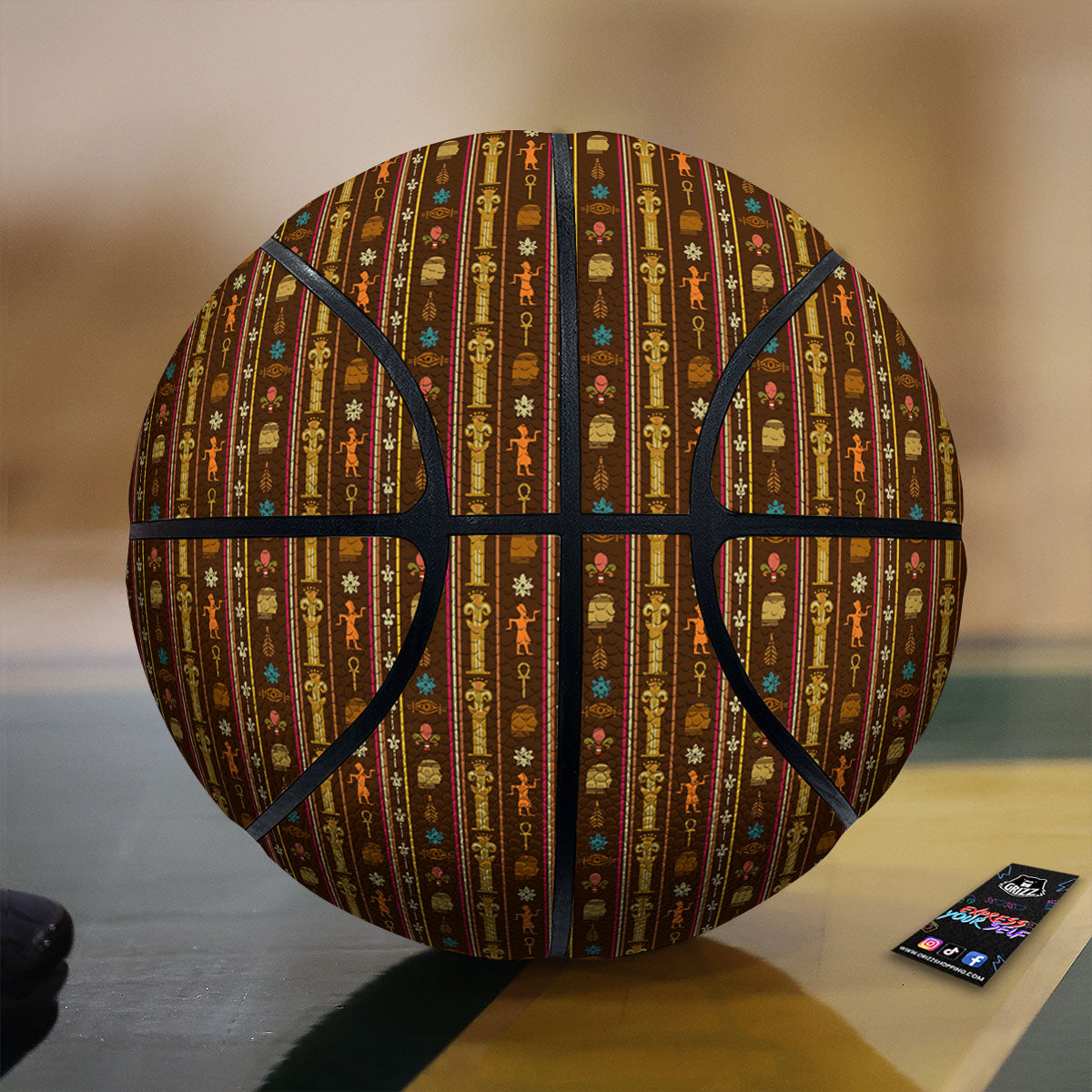 Knitted Merry Christmas Print Pattern Basketball