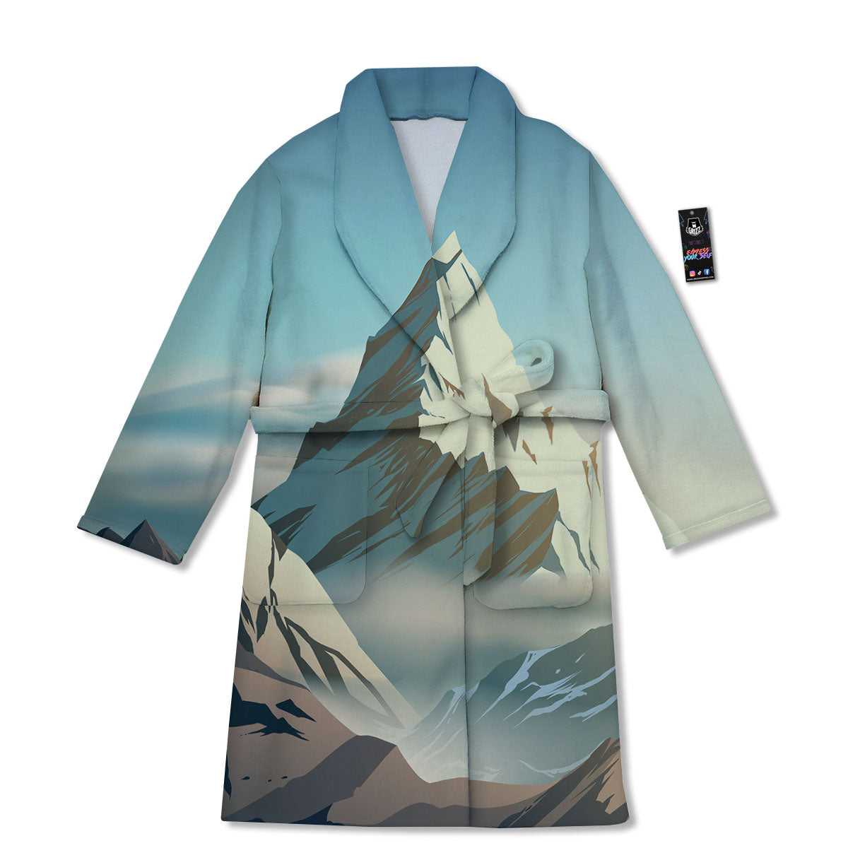 High Mountain Print Bathrobe-grizzshop