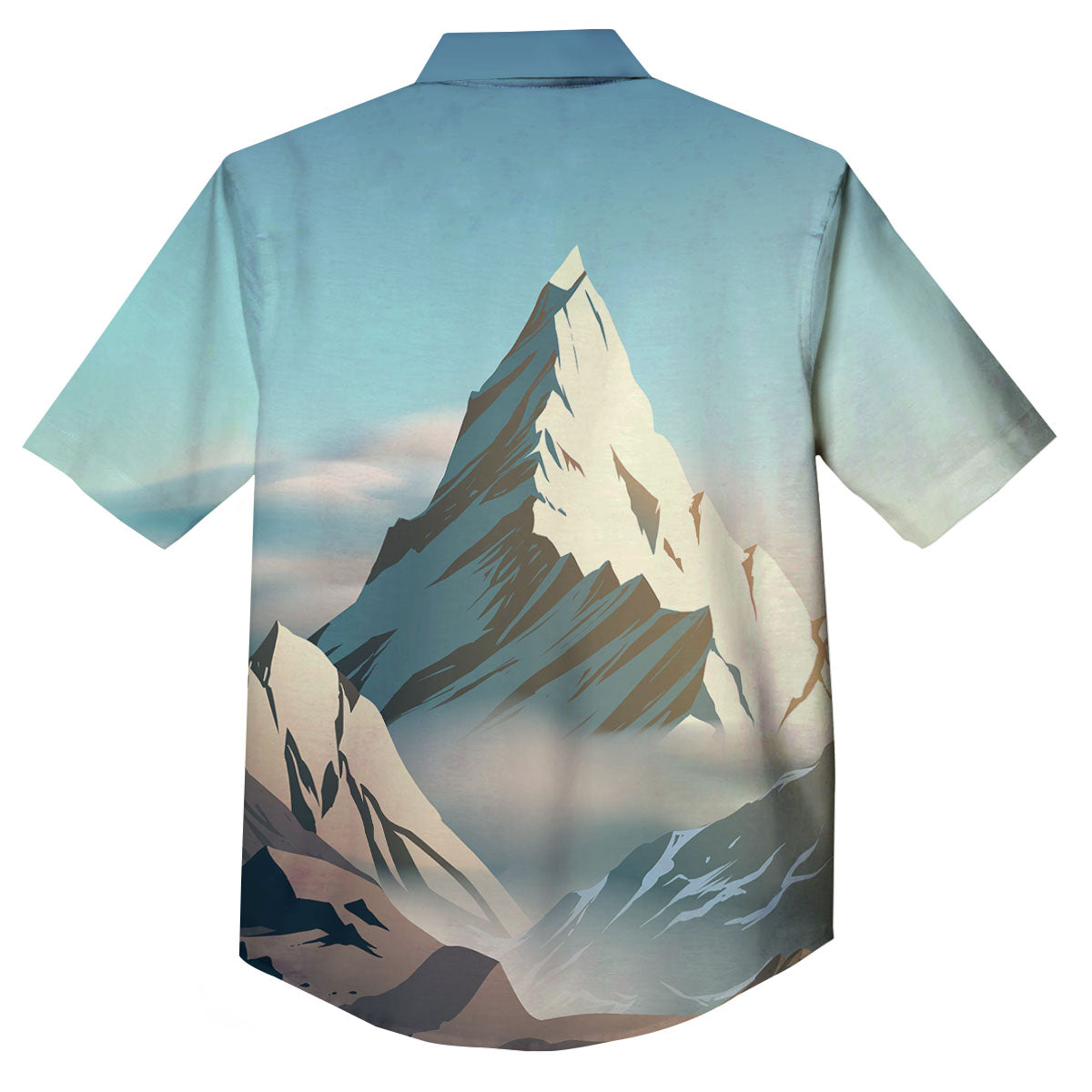 High Mountain Print Button Up Shirt-grizzshop