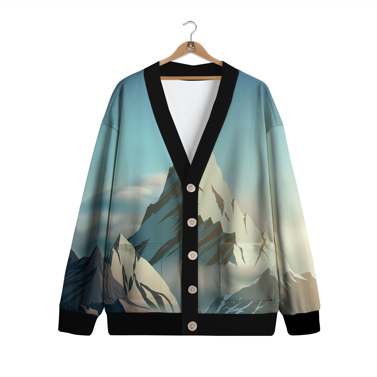High Mountain Print Cardigan-grizzshop