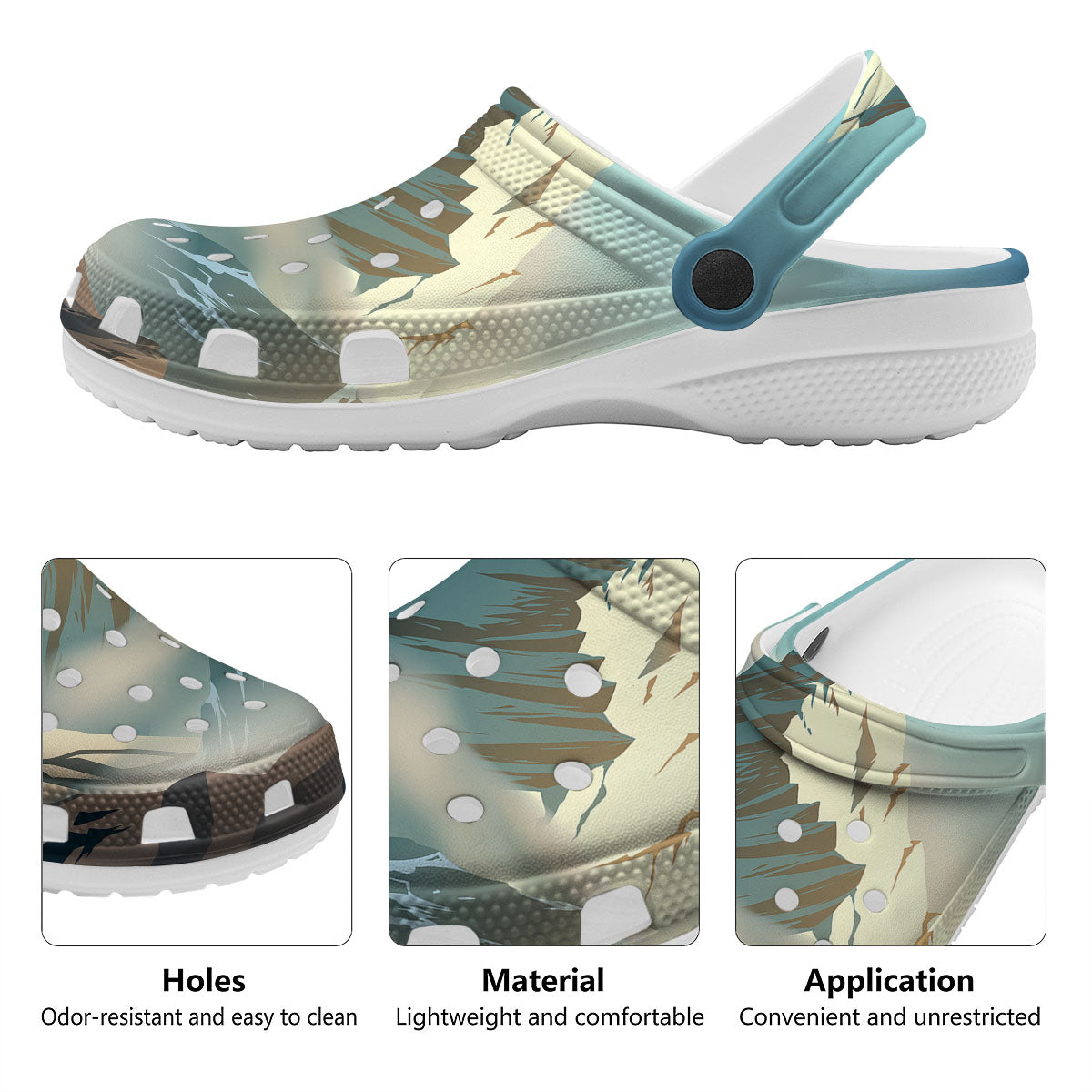 High Mountain Print Clog-grizzshop