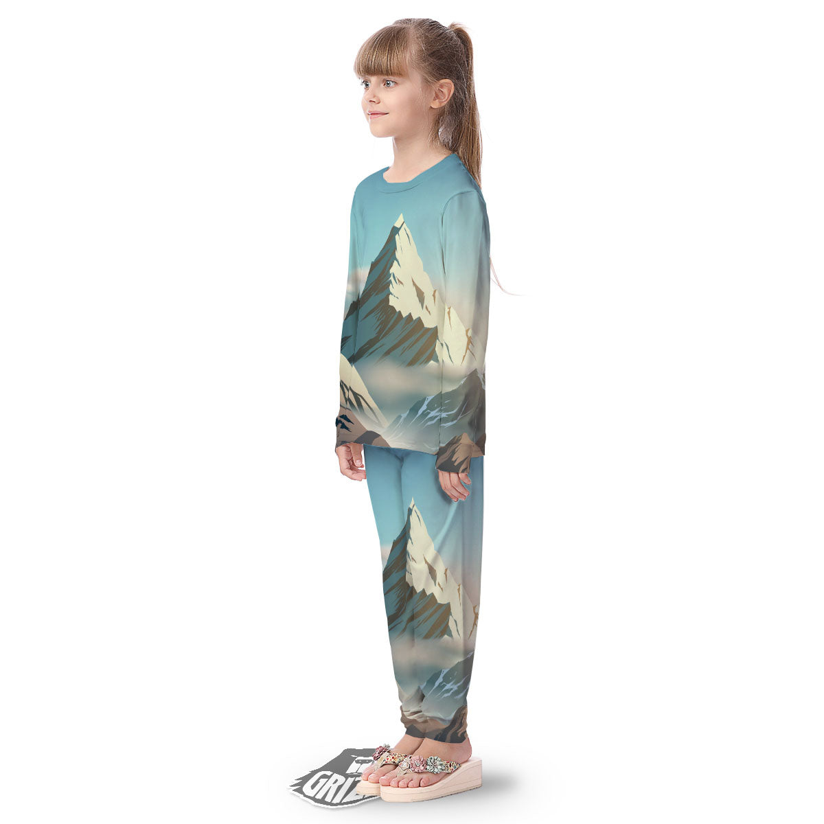 High Mountain Print Kid's Pajamas-grizzshop