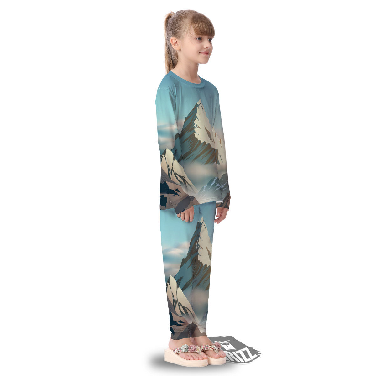 High Mountain Print Kid's Pajamas-grizzshop
