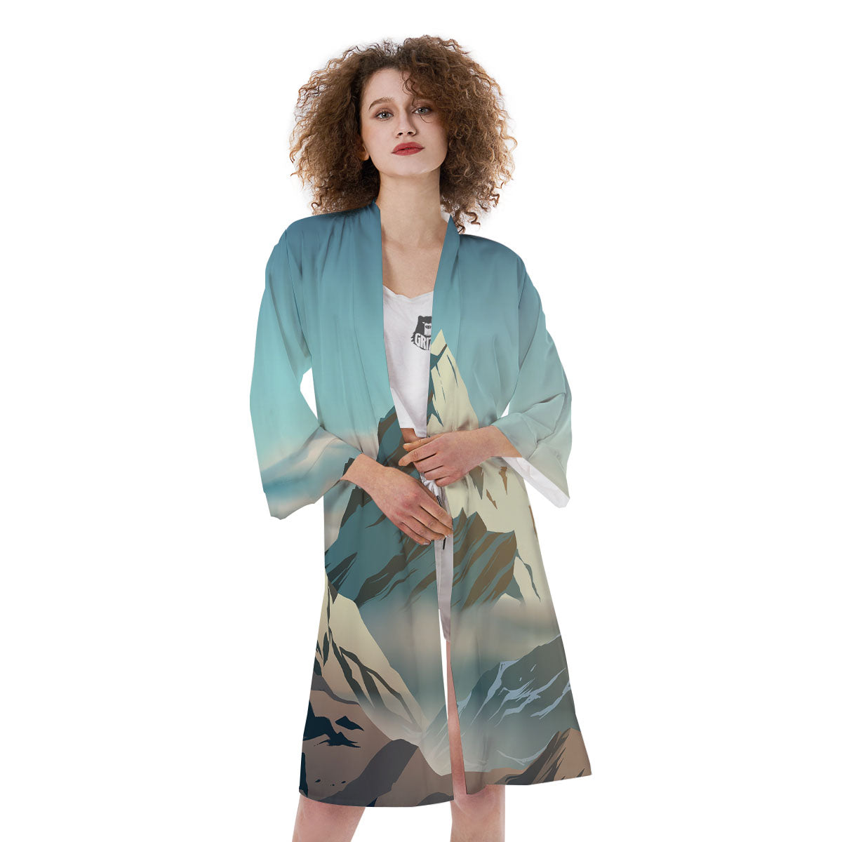 High Mountain Print Kimono-grizzshop