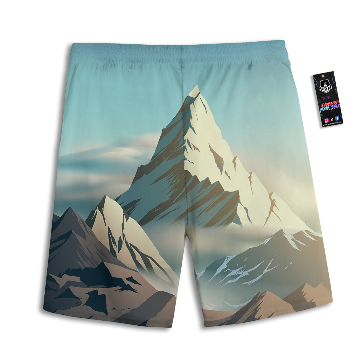 High Mountain Print Men's Athletic Shorts