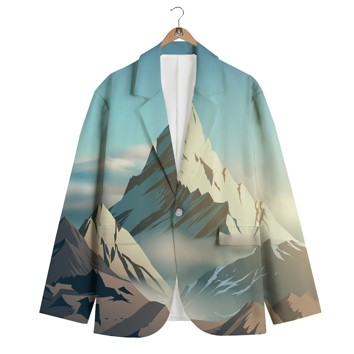 High Mountain Print Men's Blazer-grizzshop