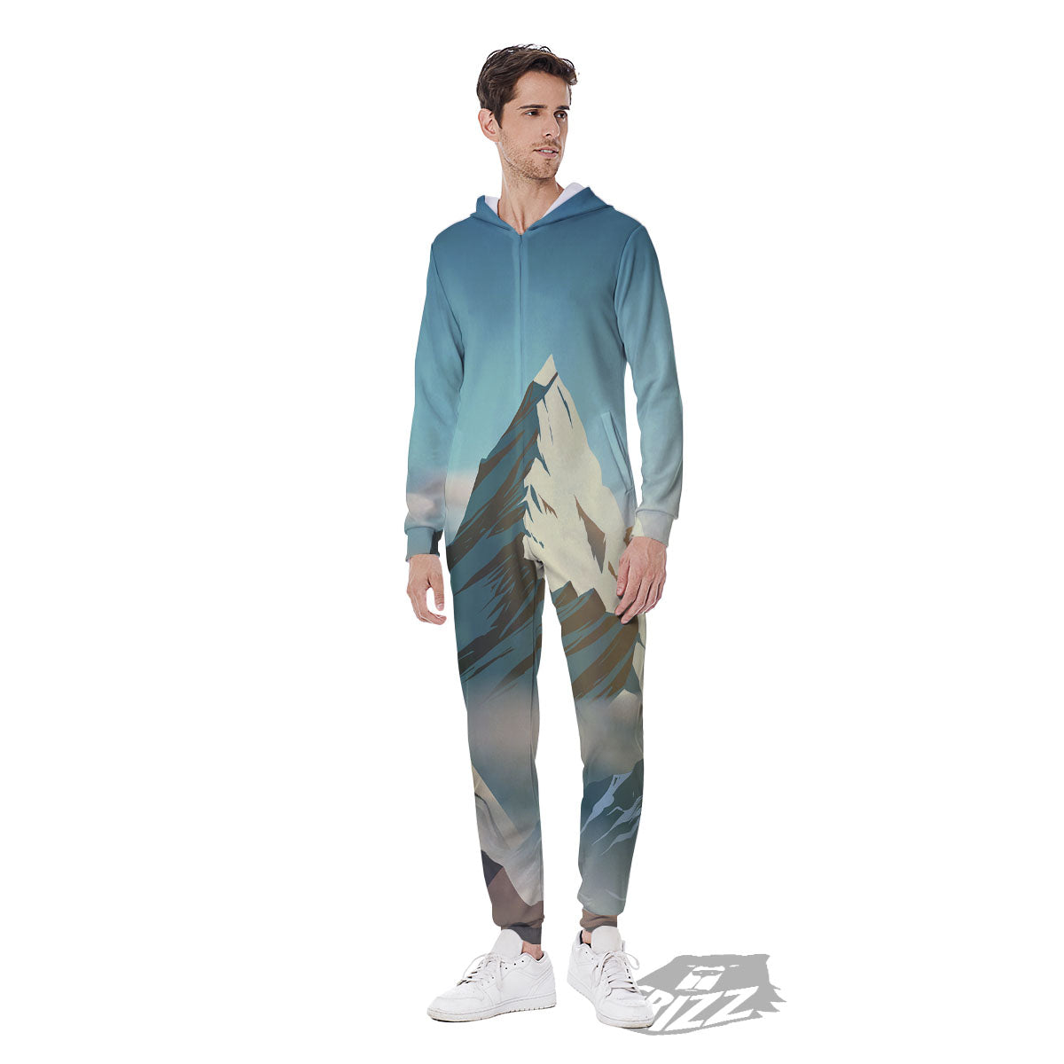 High Mountain Print Men's Jumpsuit-grizzshop