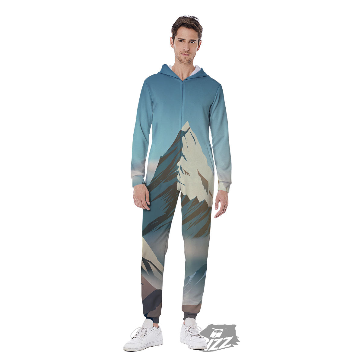 High Mountain Print Men's Jumpsuit-grizzshop