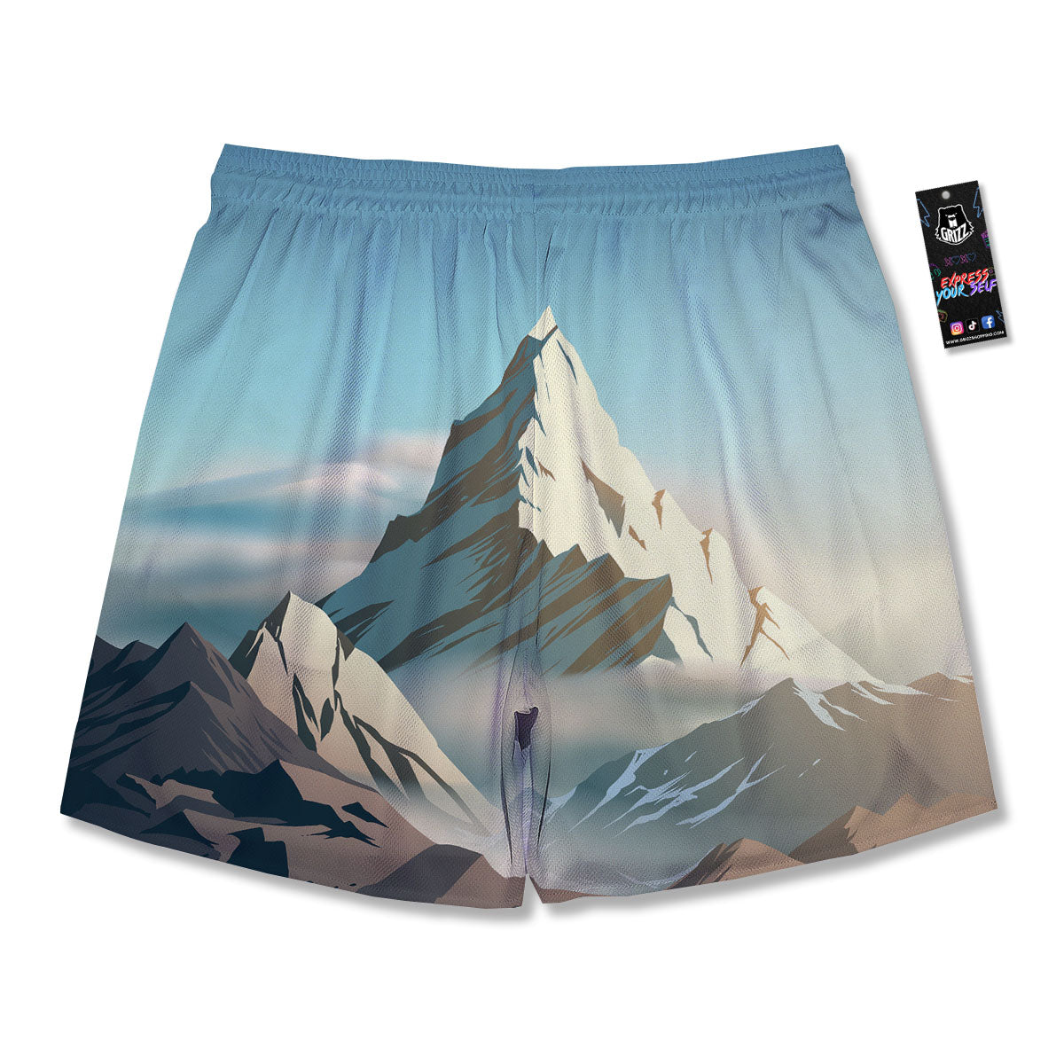 High Mountain Print Men's Running Shorts-grizzshop