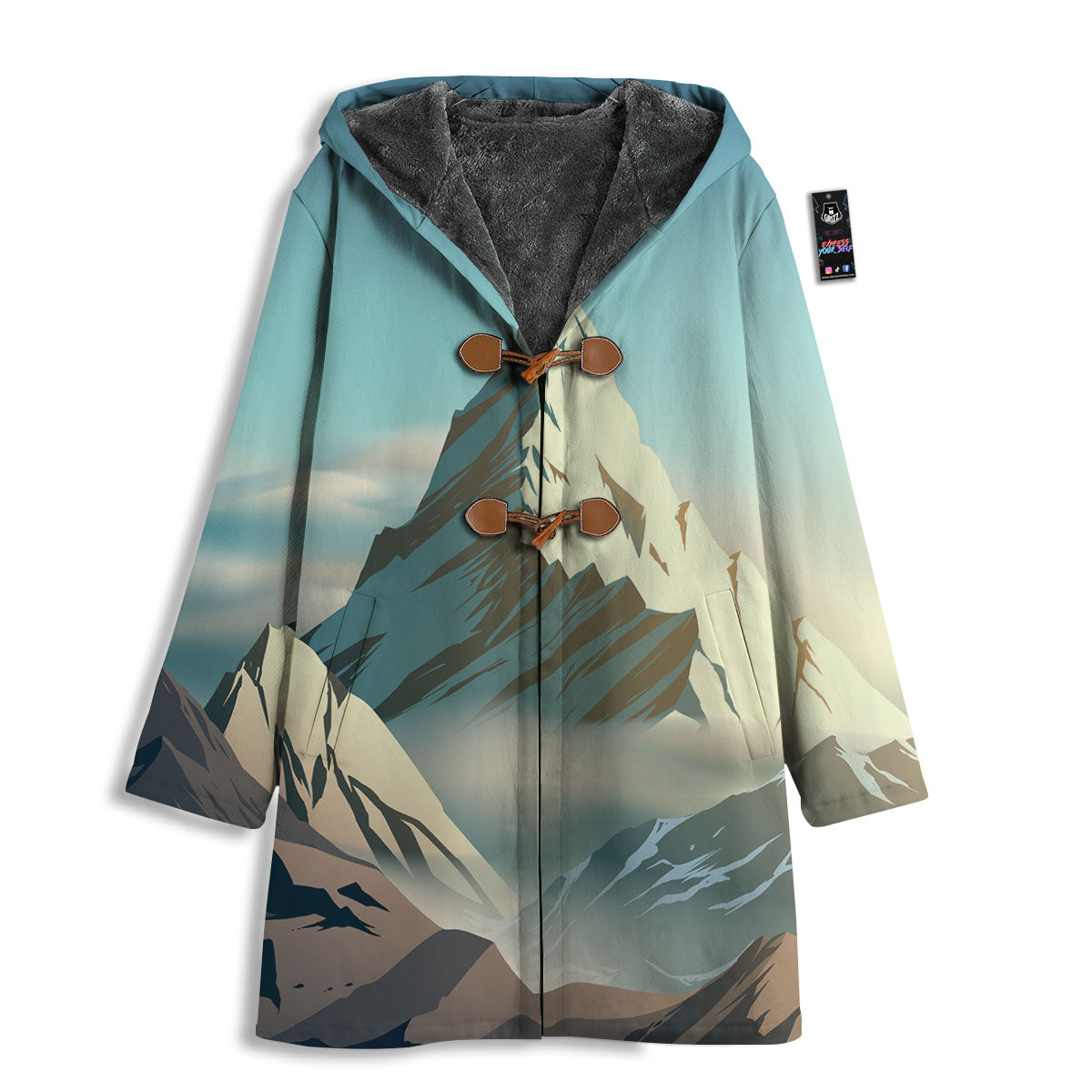 High Mountain Print Men's Windbreaker Jacket-grizzshop