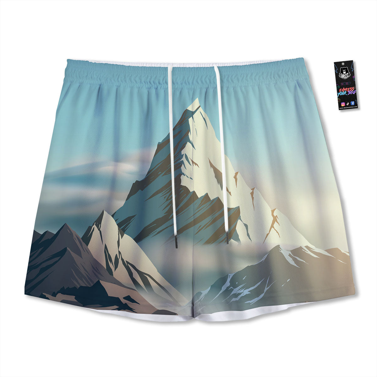 High Mountain Print Mesh Shorts