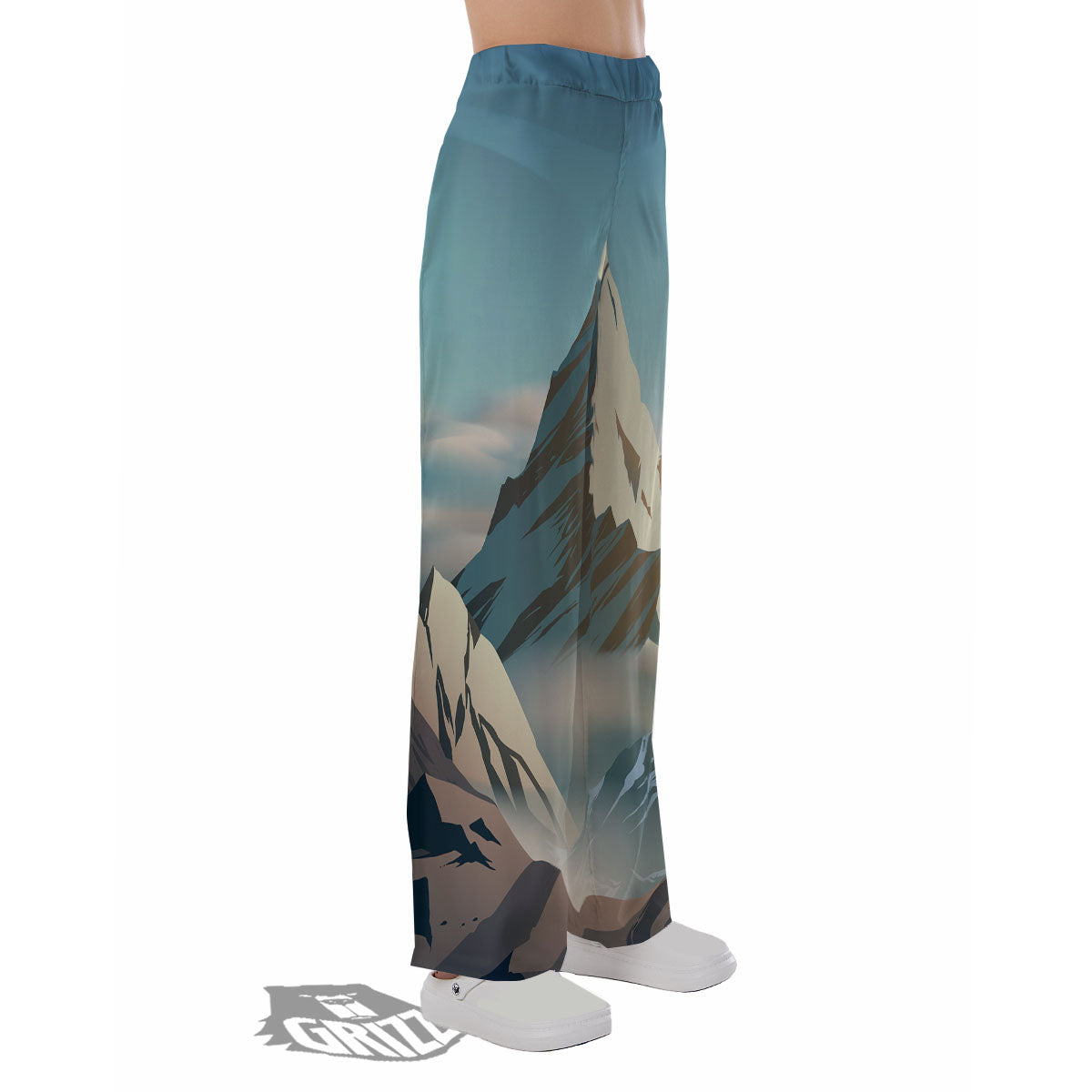 High Mountain Print Pajama Pants-grizzshop