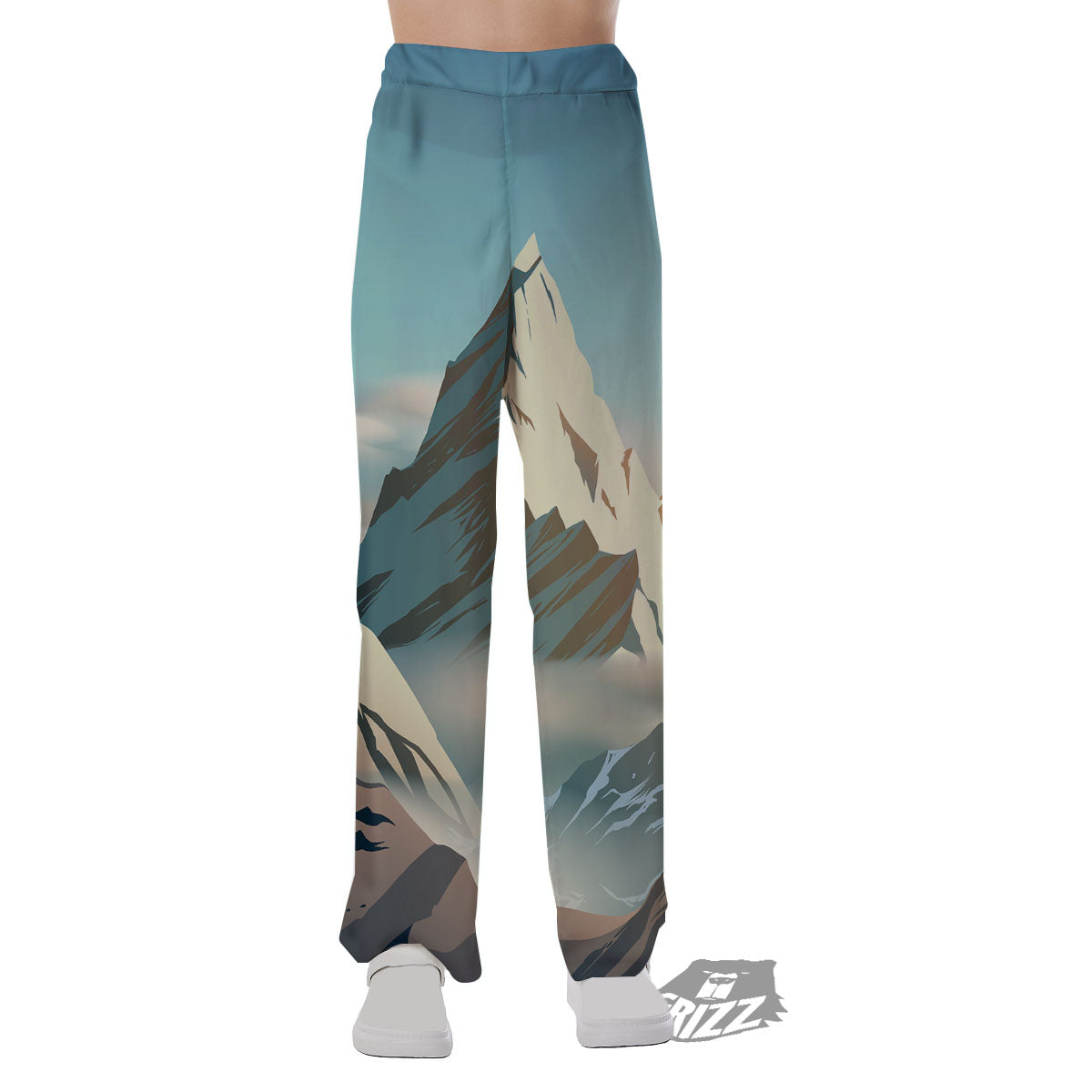 High Mountain Print Pajama Pants-grizzshop