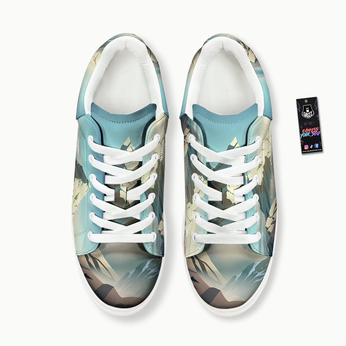 High Mountain Print Platform Shoes-grizzshop