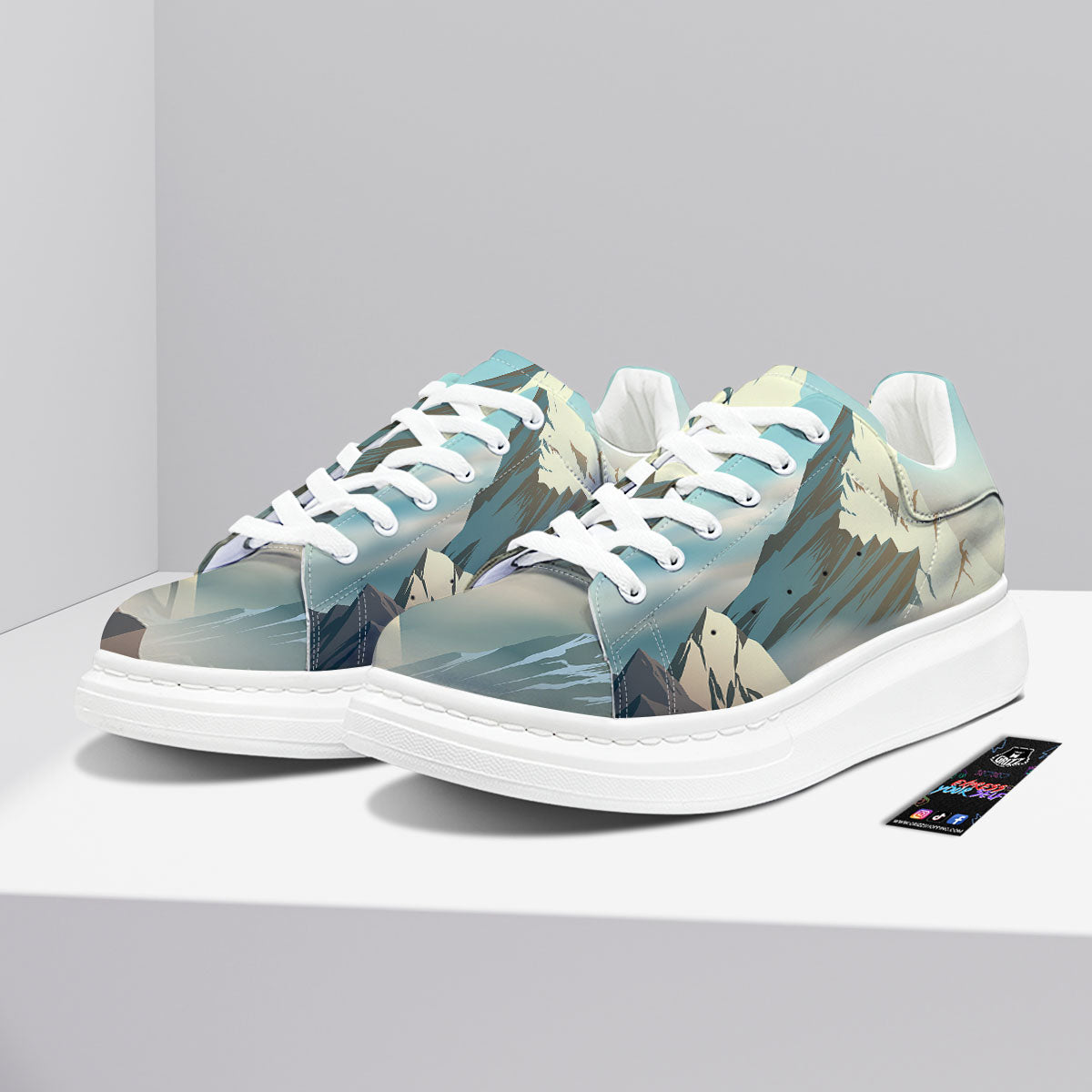 High Mountain Print Platform Shoes-grizzshop