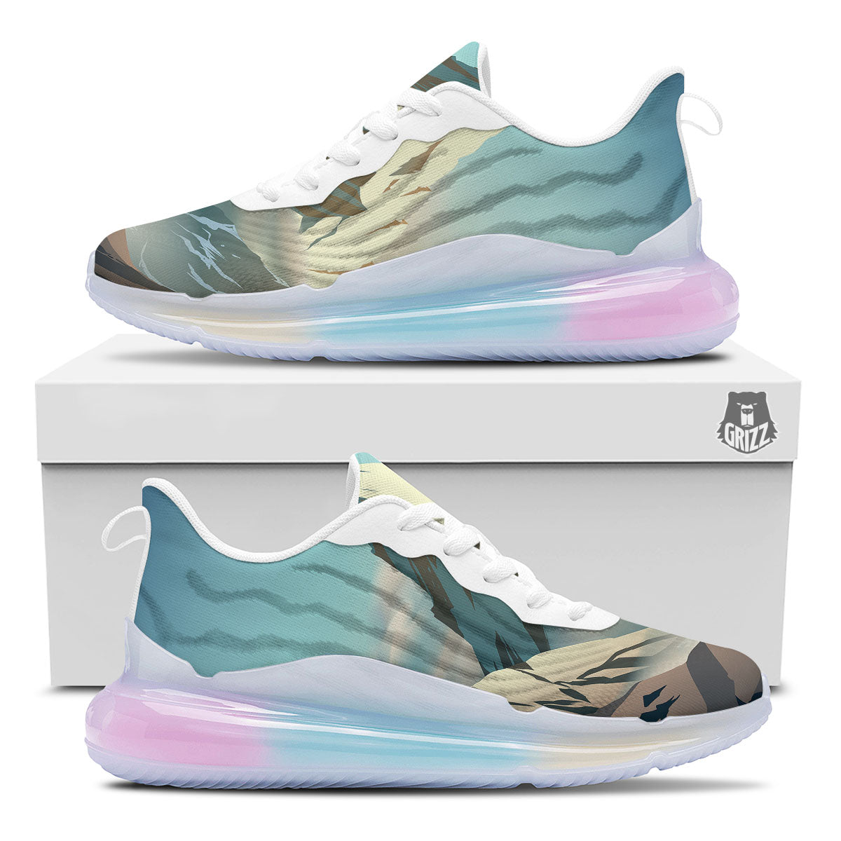 High Mountain Print Running Sneakers-grizzshop