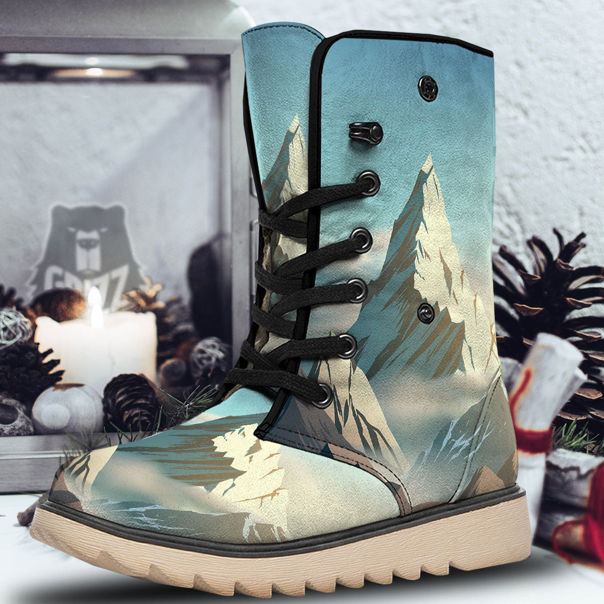 High Mountain Print Snow Boots-grizzshop