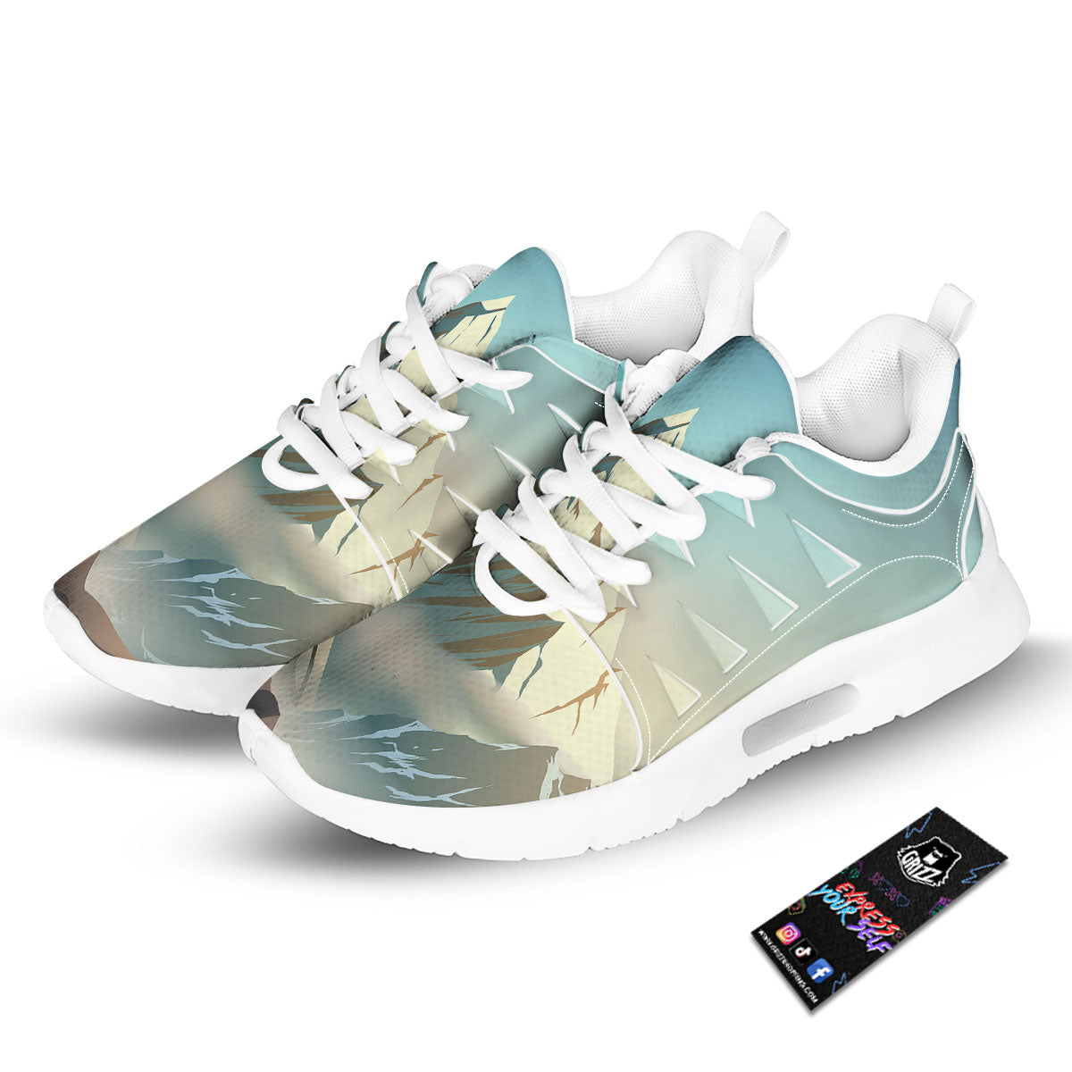 High Mountain Print Tennis Shoes-grizzshop