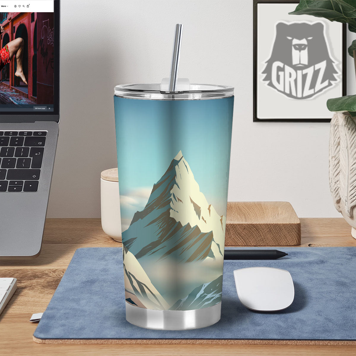 High Mountain Print Tumbler-grizzshop