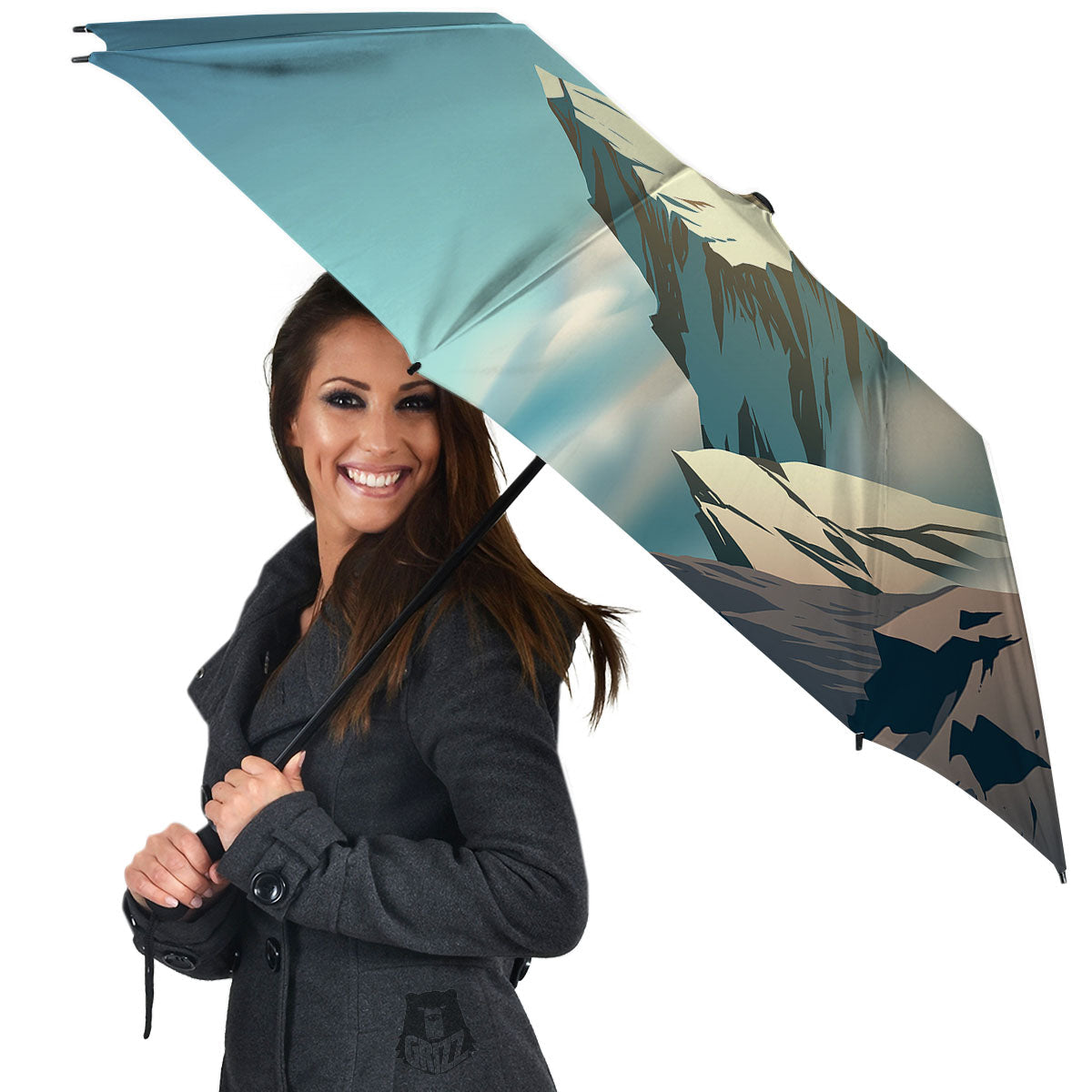 High Mountain Print Umbrella-grizzshop
