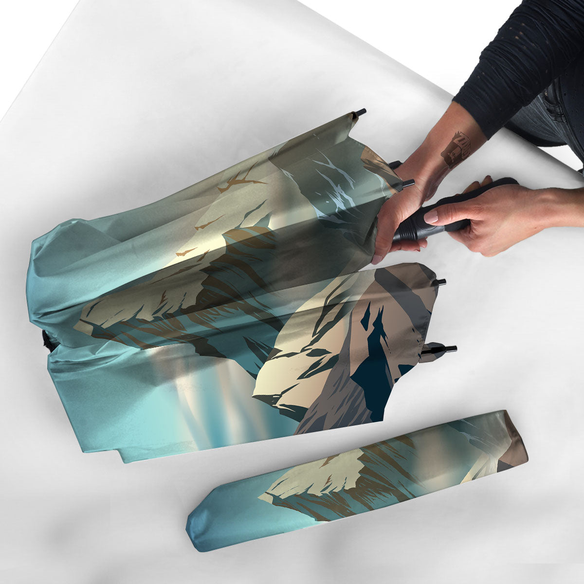 High Mountain Print Umbrella-grizzshop